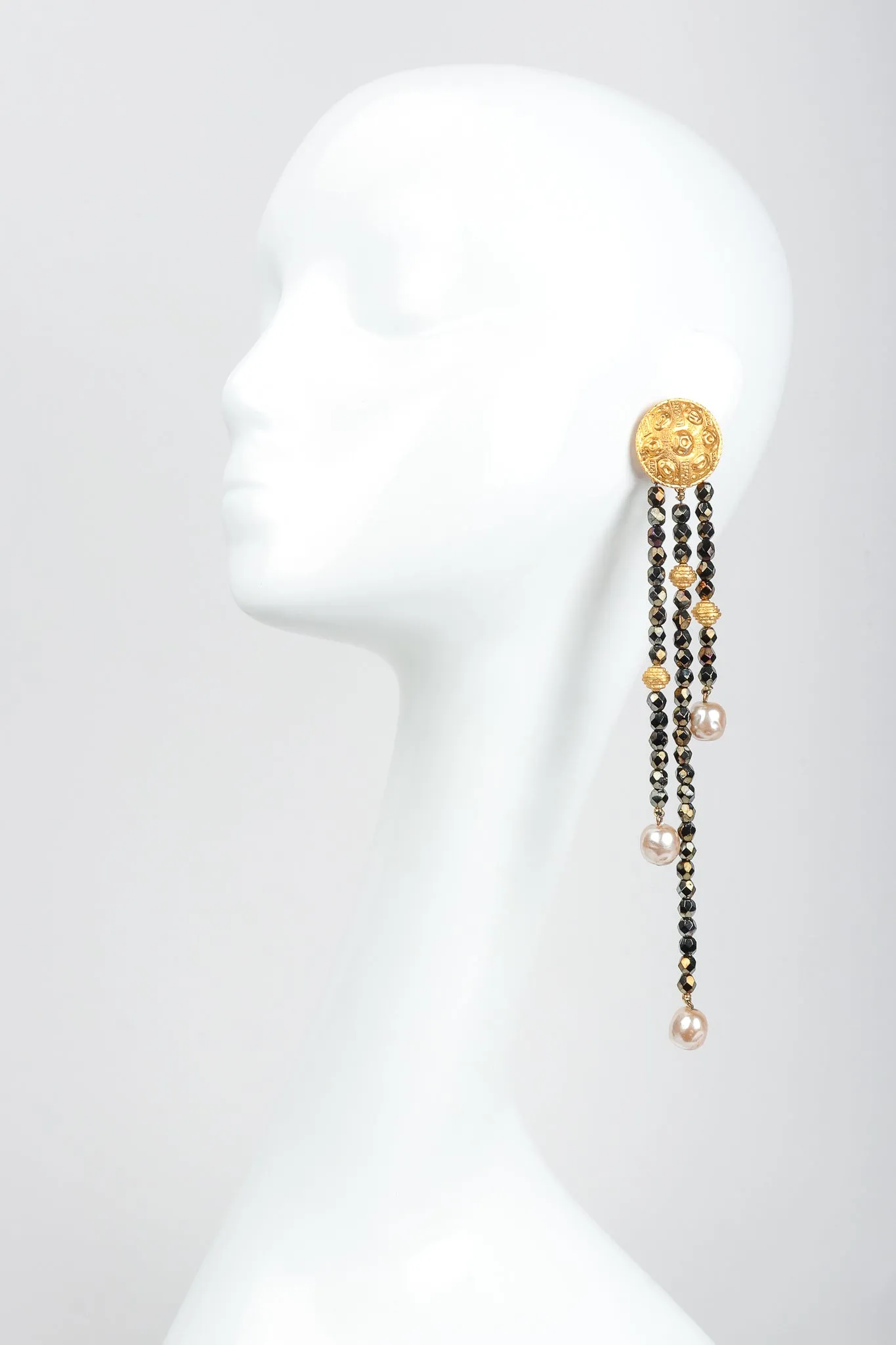 Extra-Long Beaded Drop Earrings