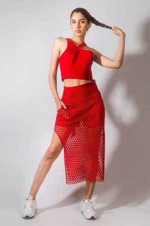 FALDA CUT-OUT CON SHORTS