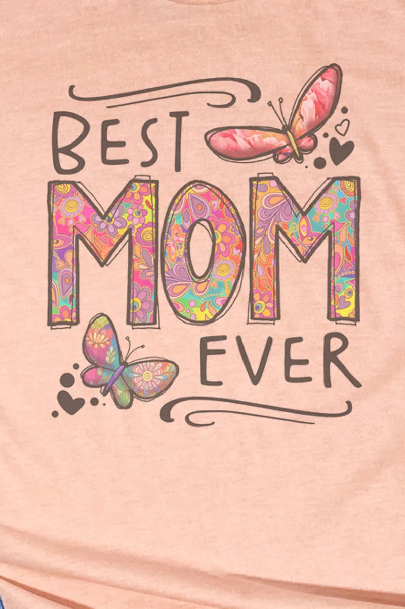 Floral Best Mom Ever Unisex Poly-Rich Blend Tee
