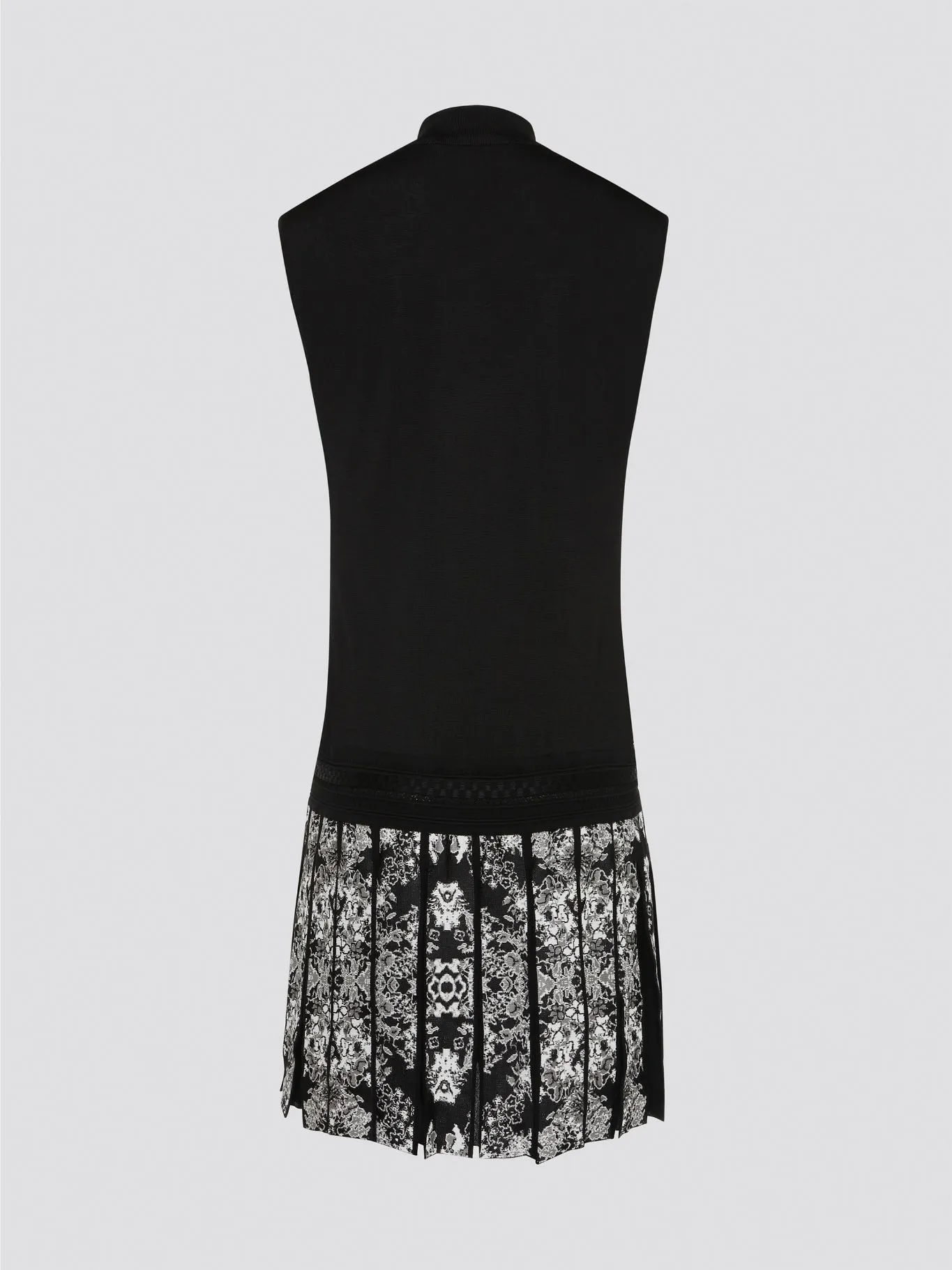 Foliage Pleated Keyhole Dress
