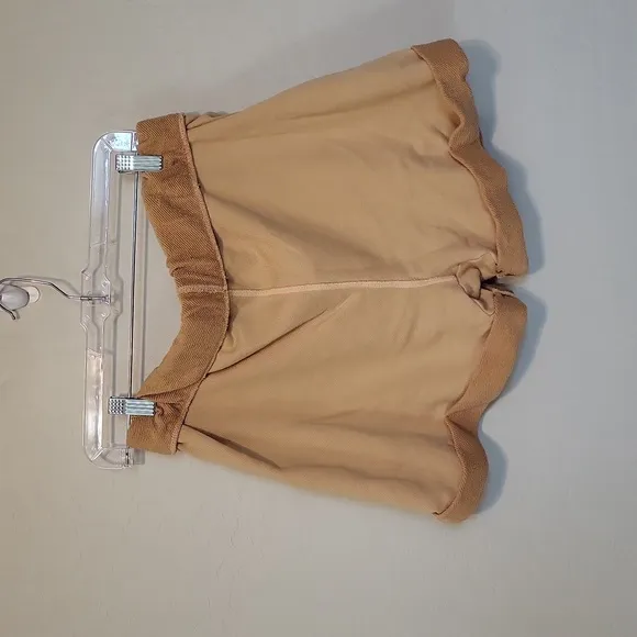 Frame Rolled Up French Terry Bio Shorts Tan Leisure Staple Elastic Waist Size SP