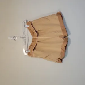 Frame Rolled Up French Terry Bio Shorts Tan Leisure Staple Elastic Waist Size SP