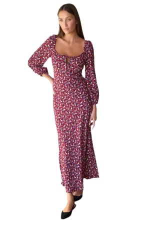 Franny Bias Dress in Romey's Flowers