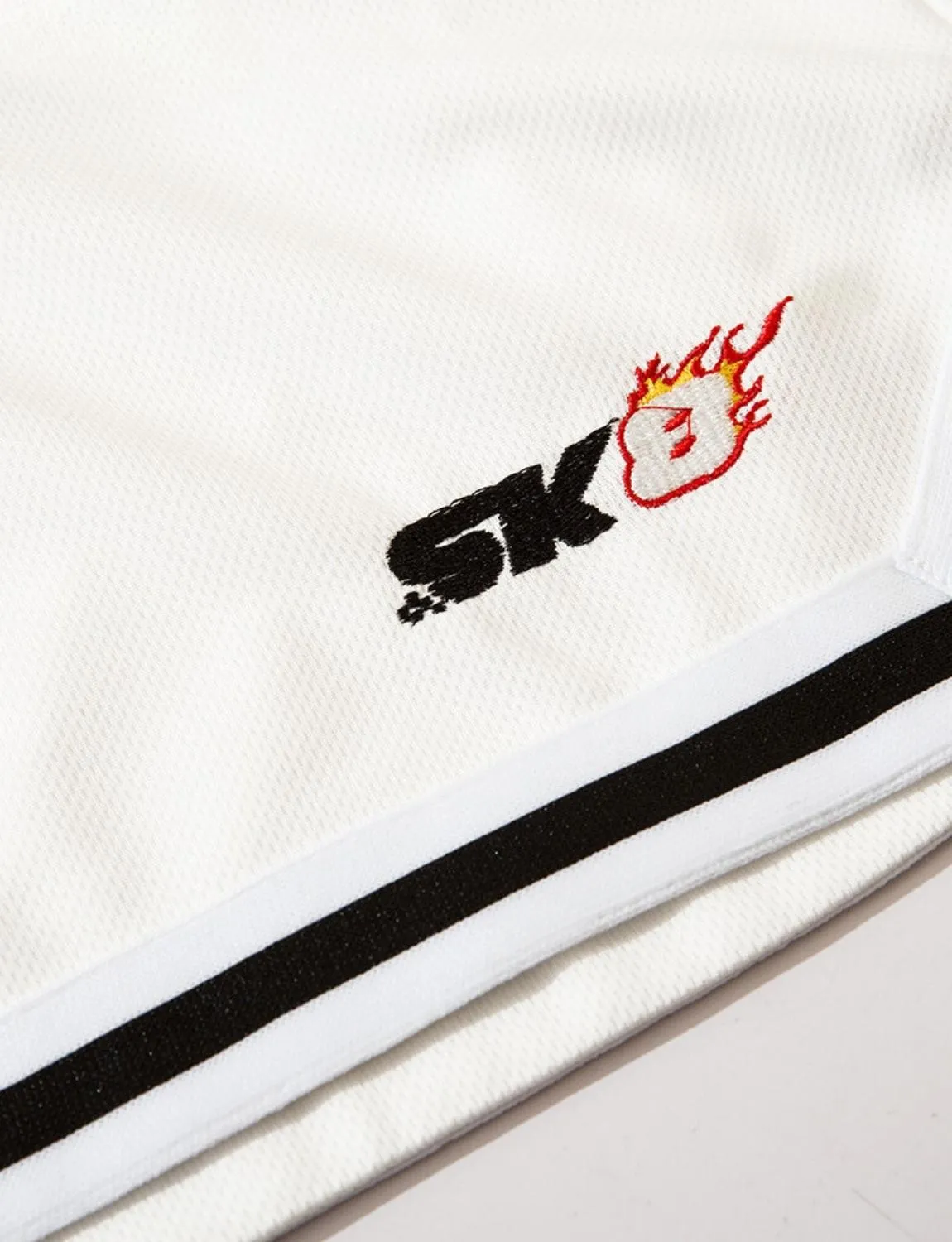 FSW® Flame Embroidery Elastic-waist Shorts