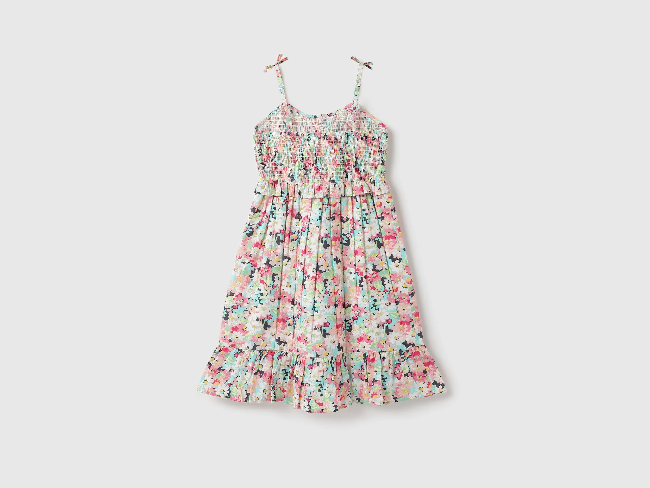 Girls Printed Shoulder Strap Dress