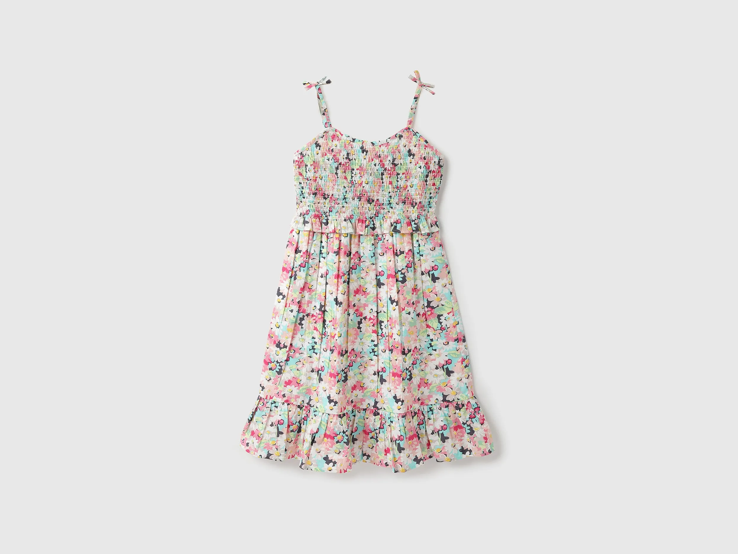 Girls Printed Shoulder Strap Dress