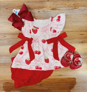 Girls Strawberry & Ribbons Set