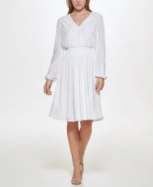 GISELLE PLEATED SMOCK WAIST DRESS