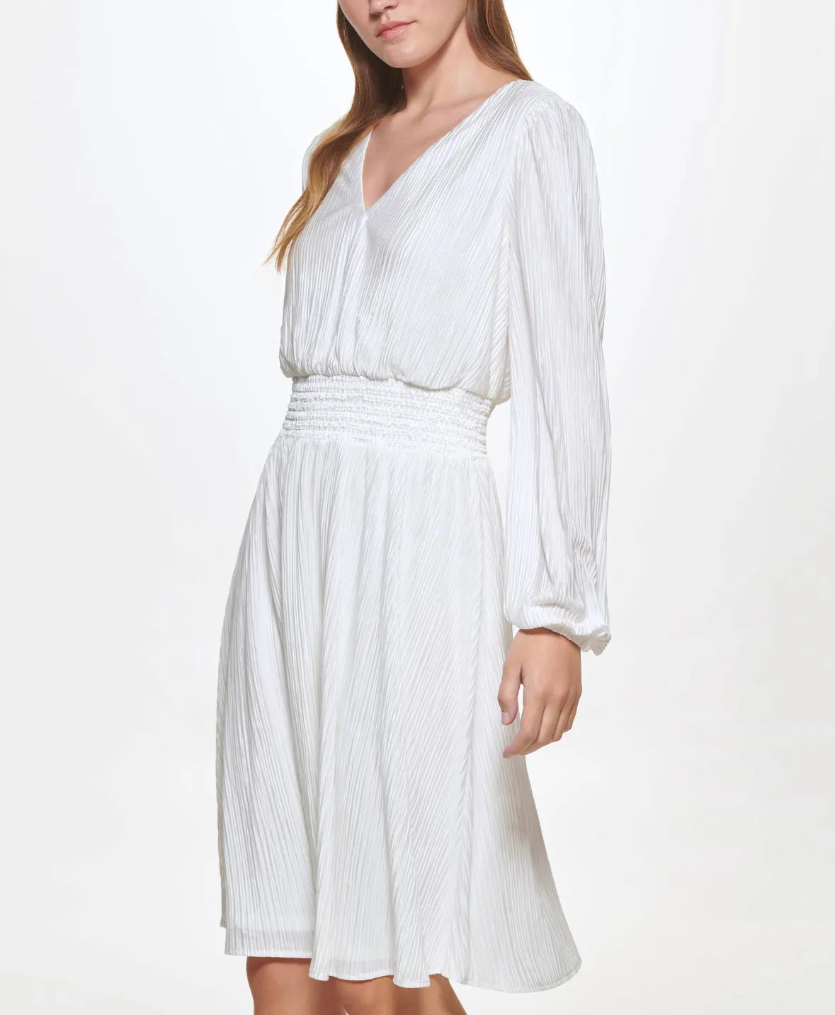 GISELLE PLEATED SMOCK WAIST DRESS