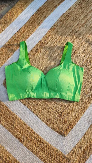 Green Raw Silk Blouse