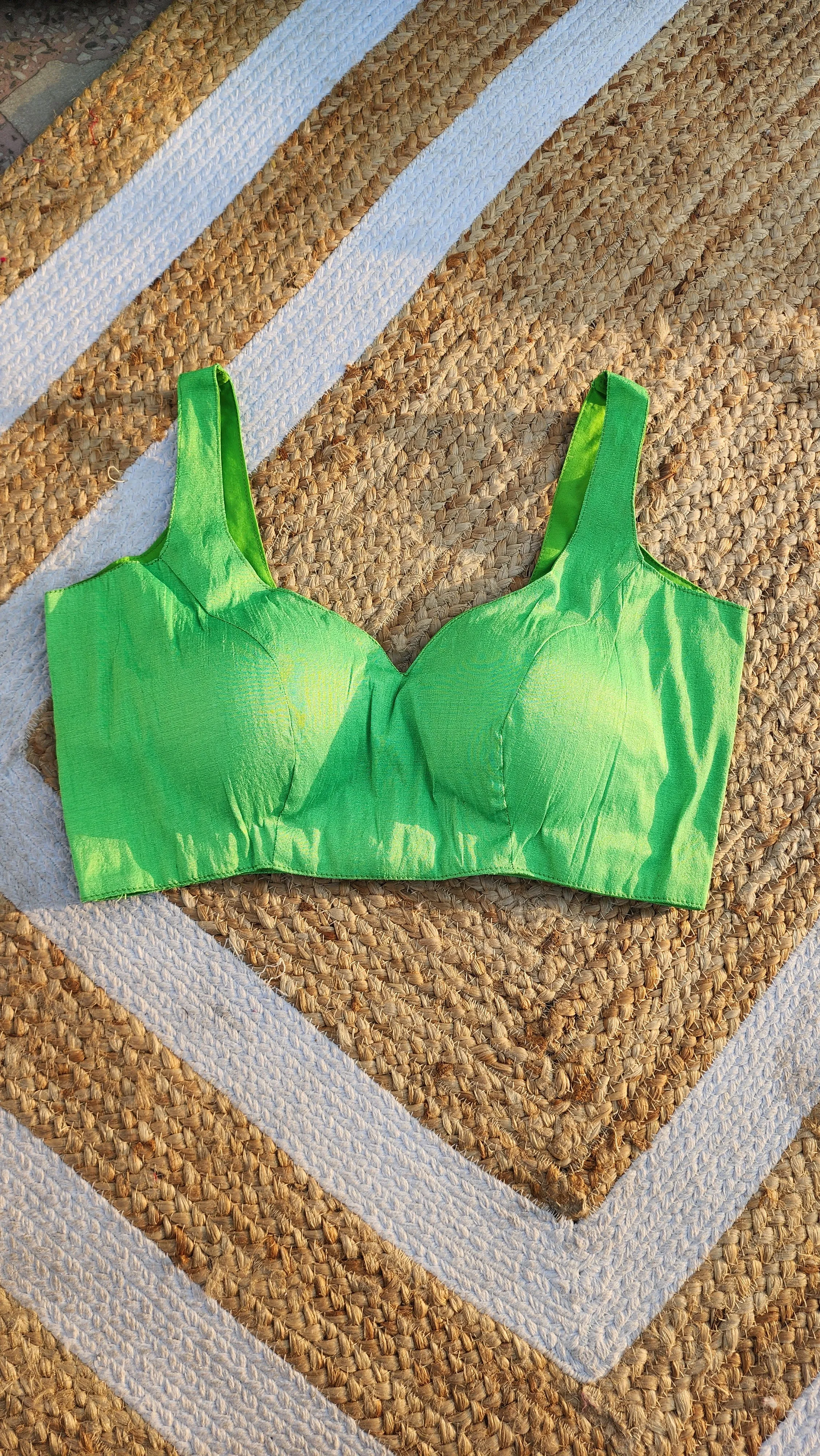 Green Raw Silk Blouse