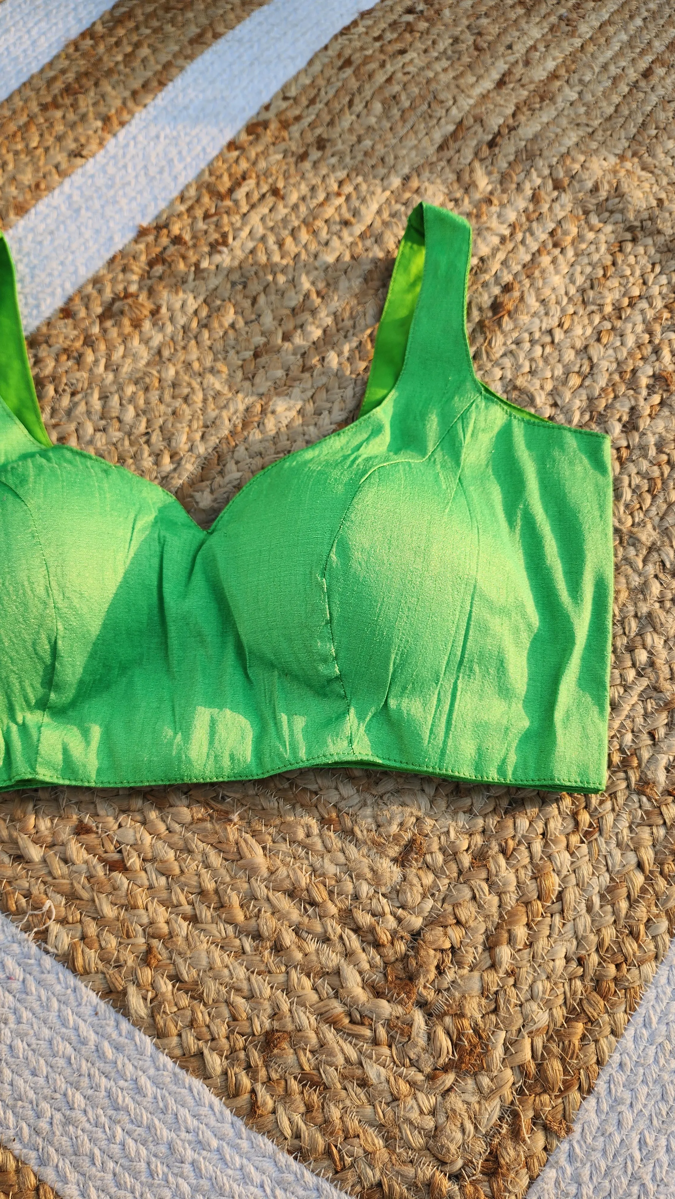 Green Raw Silk Blouse