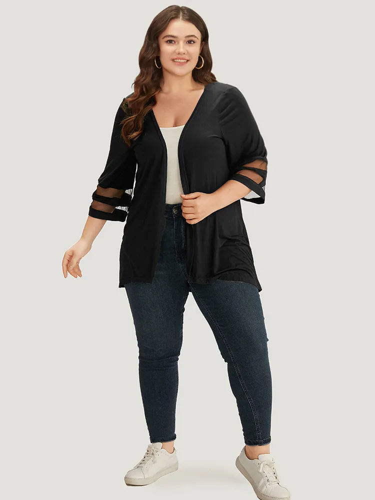 Halloween Supersoft Essentials Plain Patchwork Open Front Mesh Kimono
