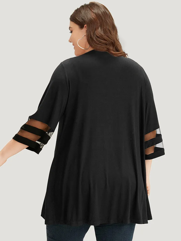 Halloween Supersoft Essentials Plain Patchwork Open Front Mesh Kimono
