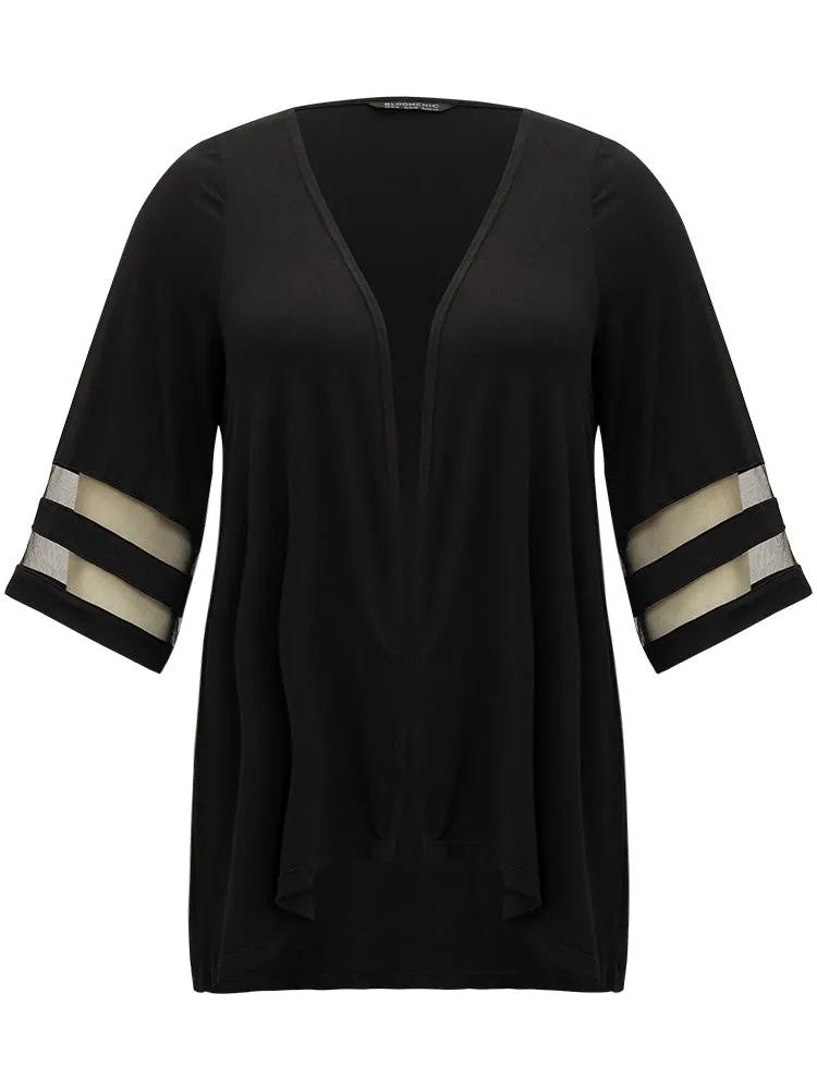 Halloween Supersoft Essentials Plain Patchwork Open Front Mesh Kimono
