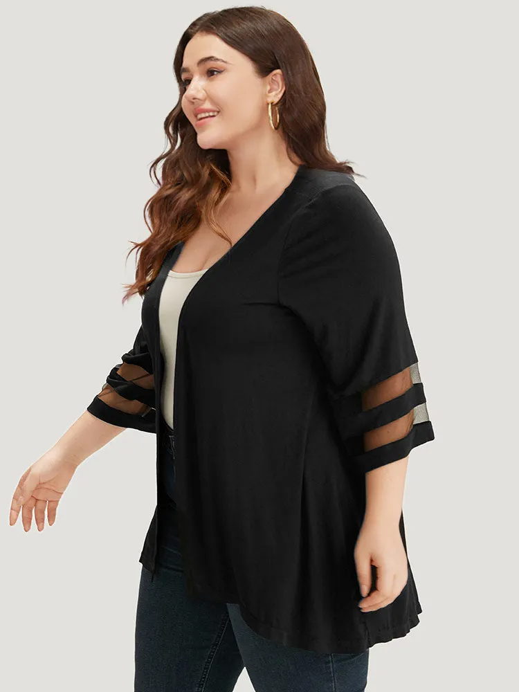 Halloween Supersoft Essentials Plain Patchwork Open Front Mesh Kimono