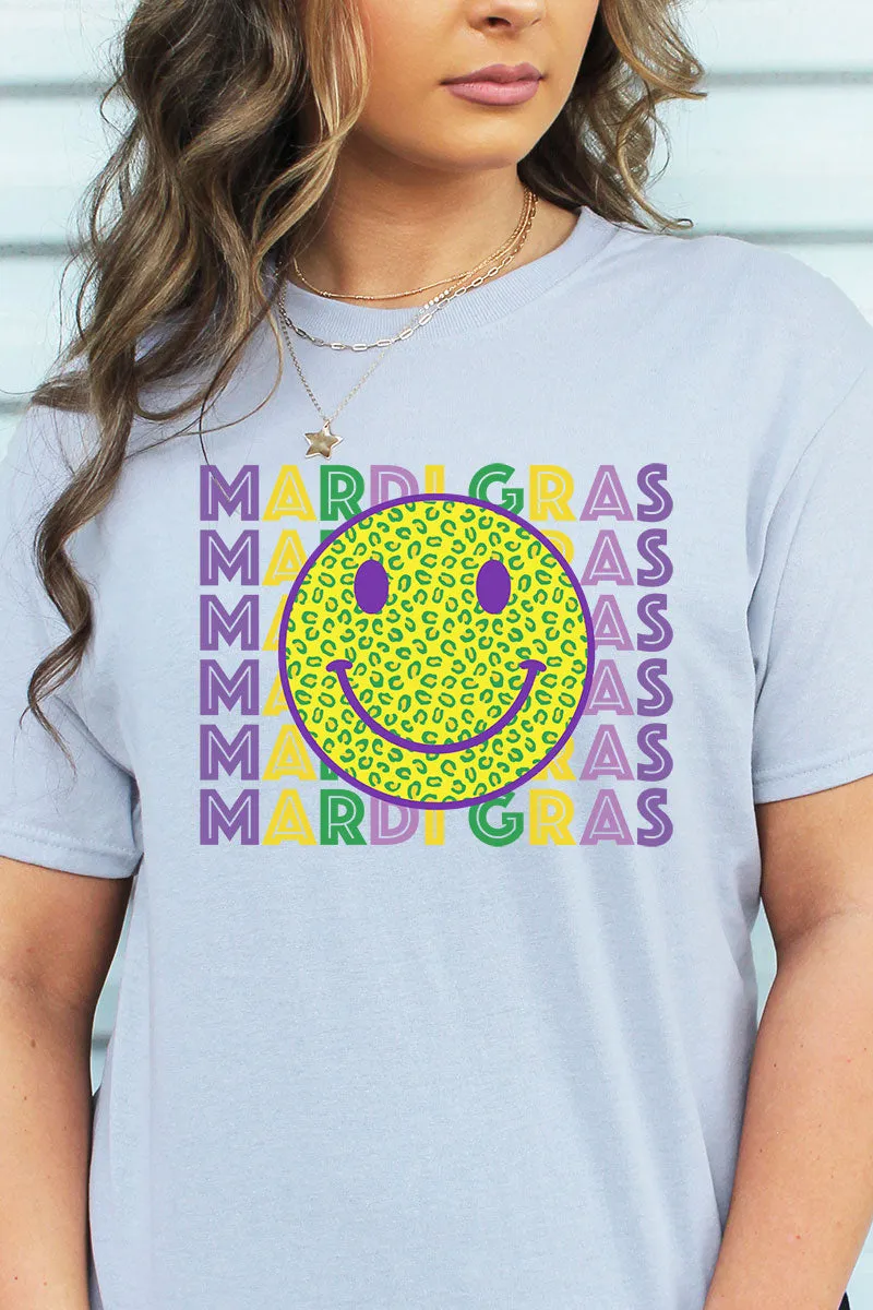 Happy Face Mardi Gras Unisex Blend Tee