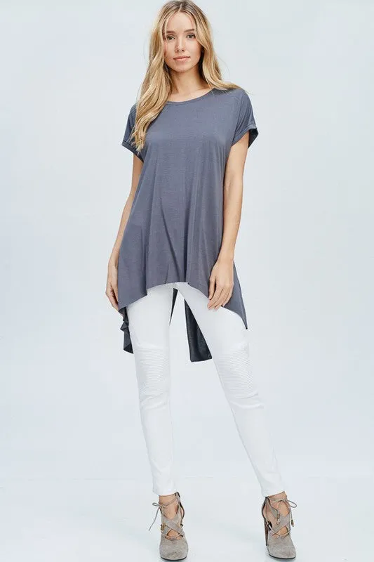 HARVEY BACK SLIT BLOUSE GREY