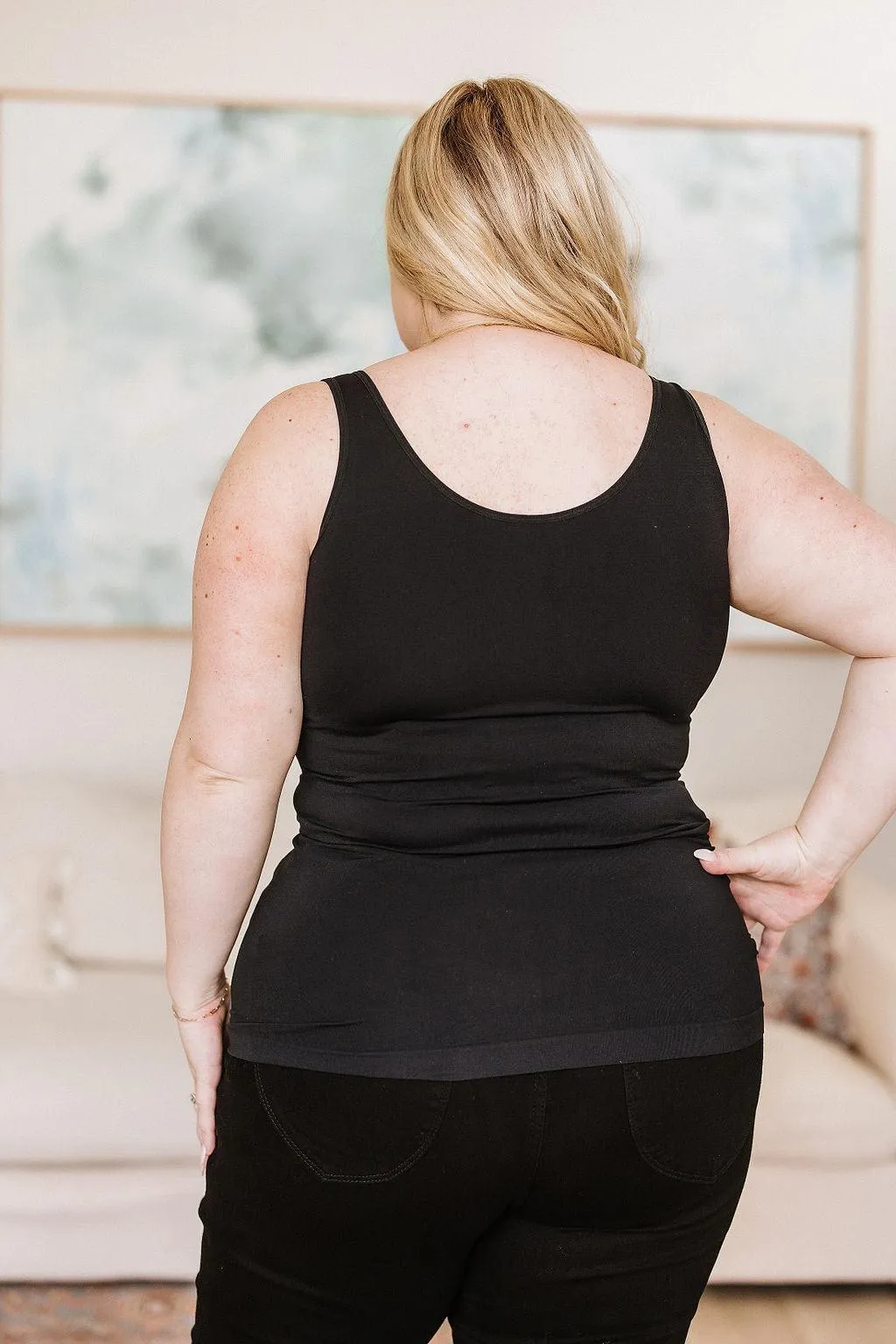 Hazel Blues® |  The Basics Reversible Longline Tank in Black