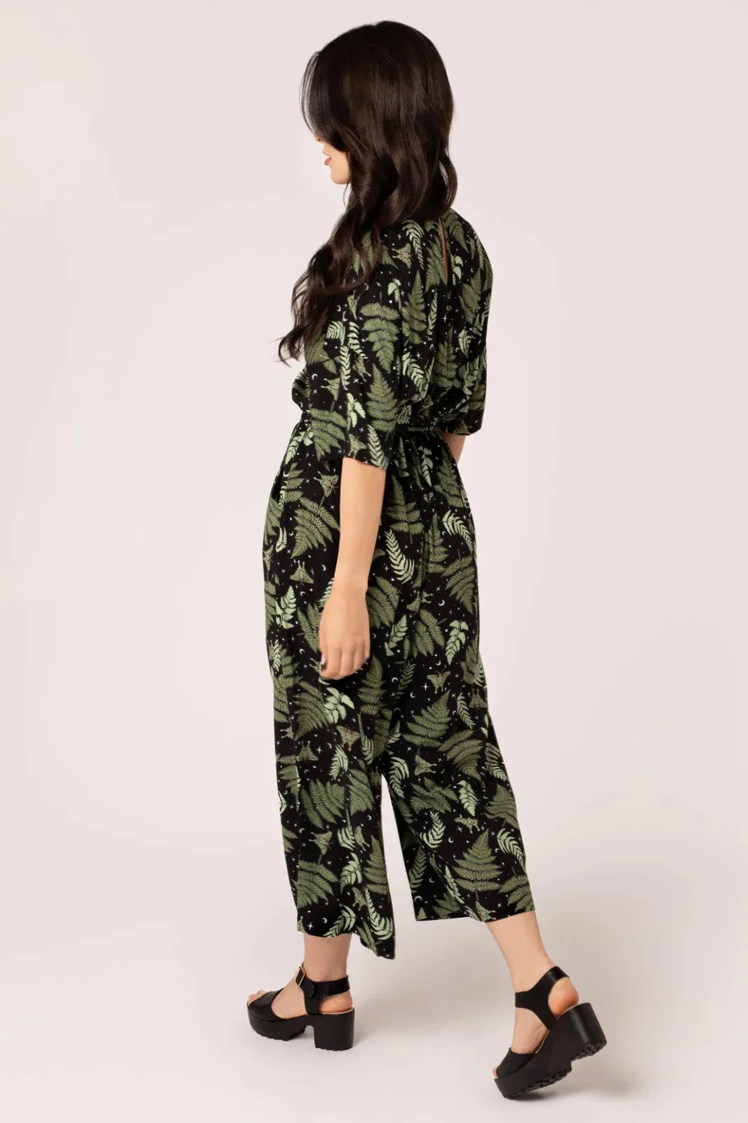 Hell Bunny Gaia Fern Print Jumpsuit