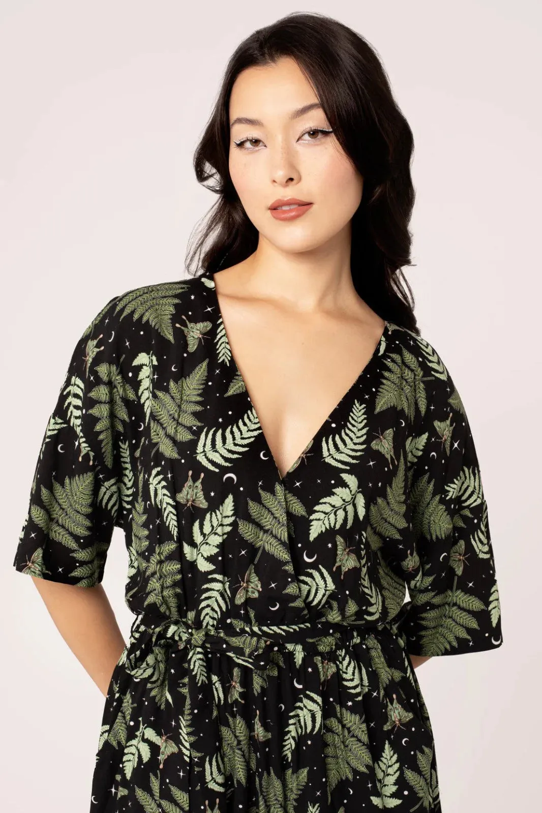 Hell Bunny Gaia Fern Print Jumpsuit