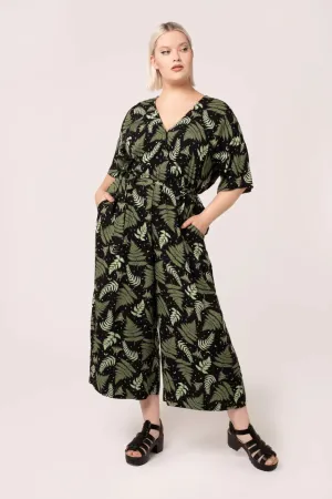 Hell Bunny Gaia Fern Print Jumpsuit