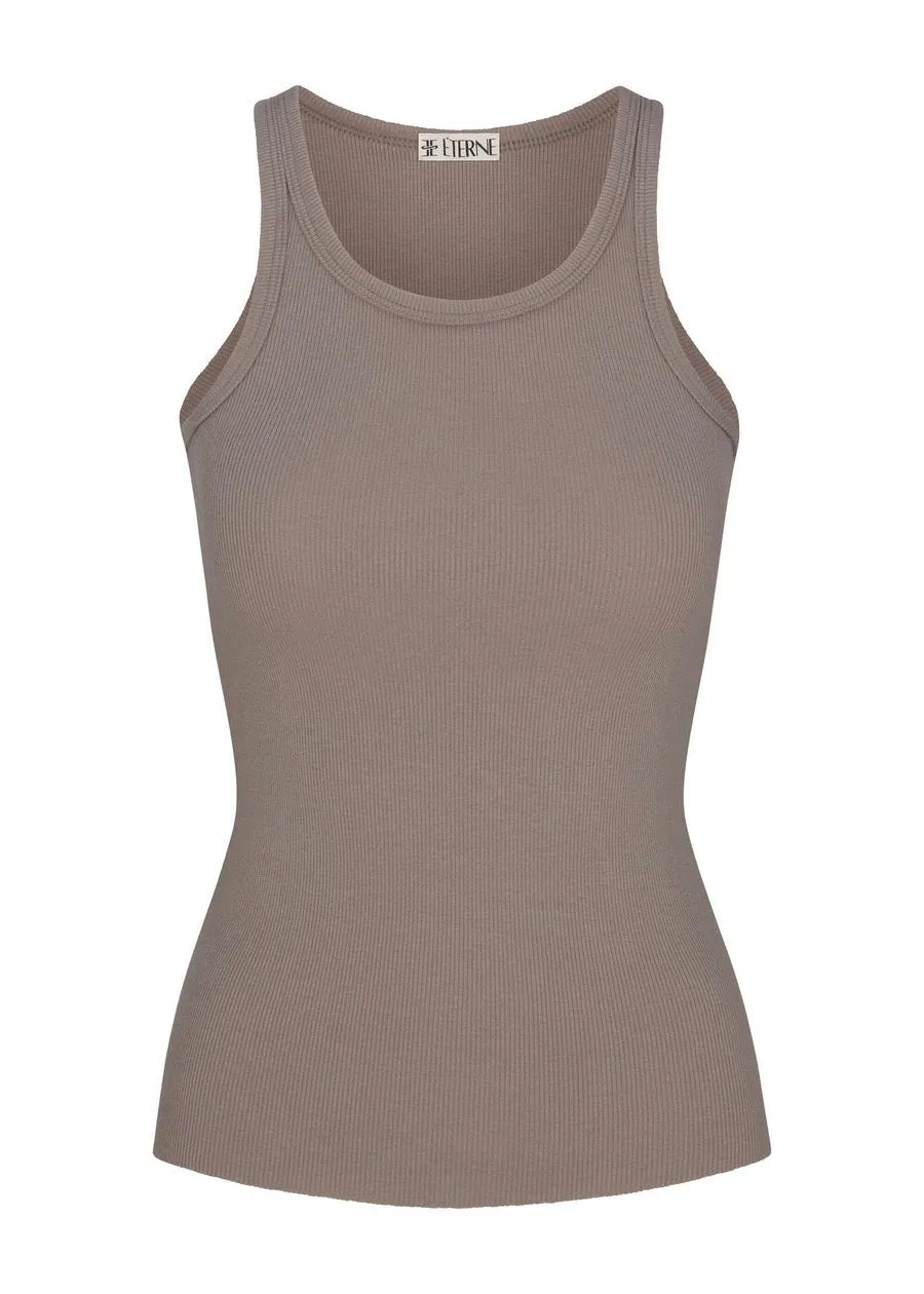 High Neck Fitted Tank (Clay)