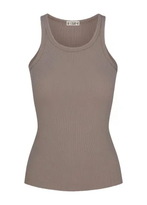 High Neck Fitted Tank (Clay)