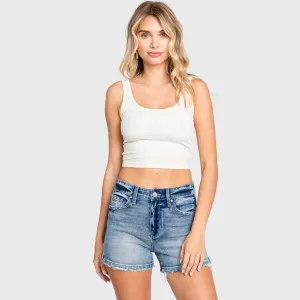 High Rise Comfort Shorts w/ Finished Hem
