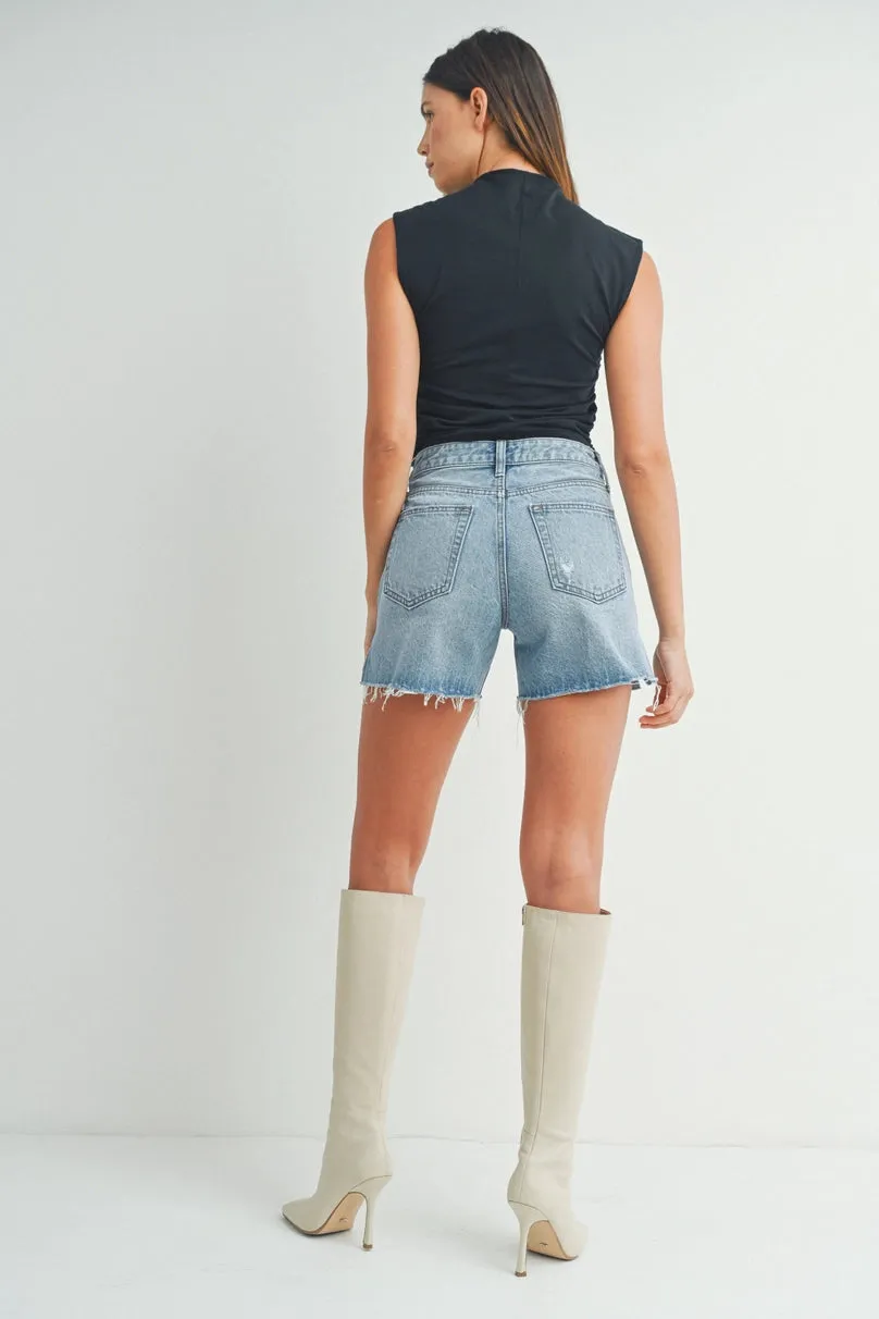 High Rise Side Slit Shorts