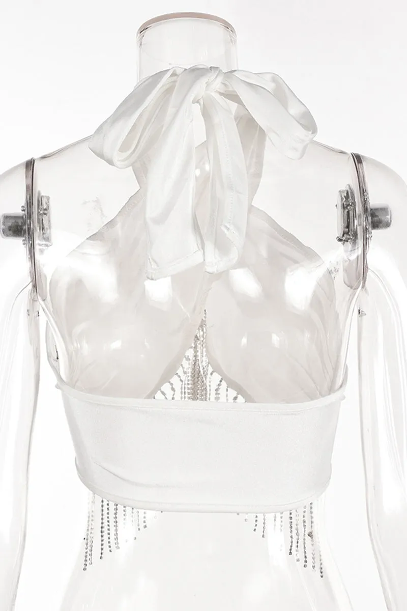 HTO3065 Rhinestone Tassel Tanks