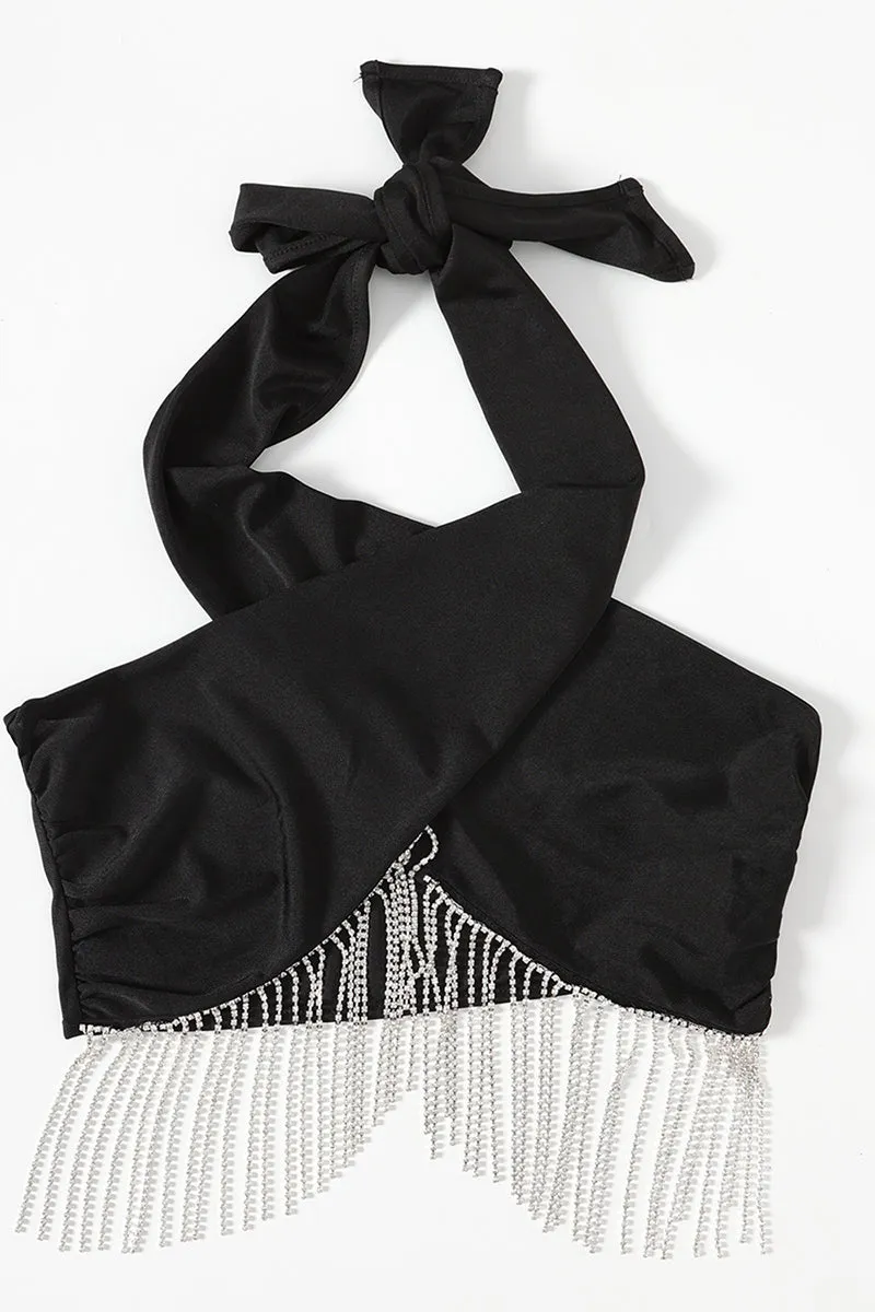 HTO3065 Rhinestone Tassel Tanks