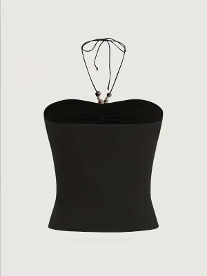 HTP1003 Halter Neck Ruched Tanks