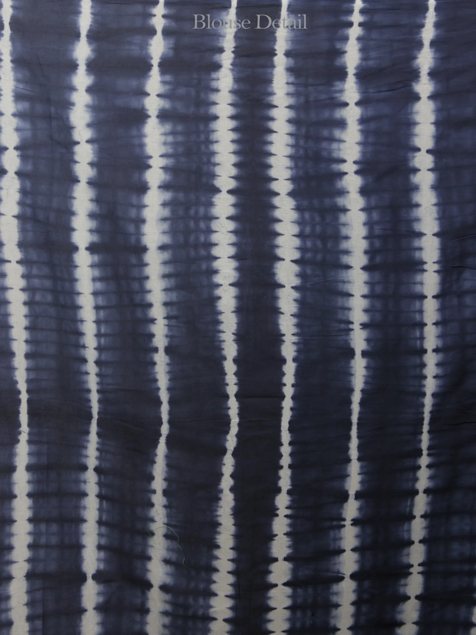 Indigo White Natural Color Dyed Hand Clamped Cotton Shibori Saree - S031701770