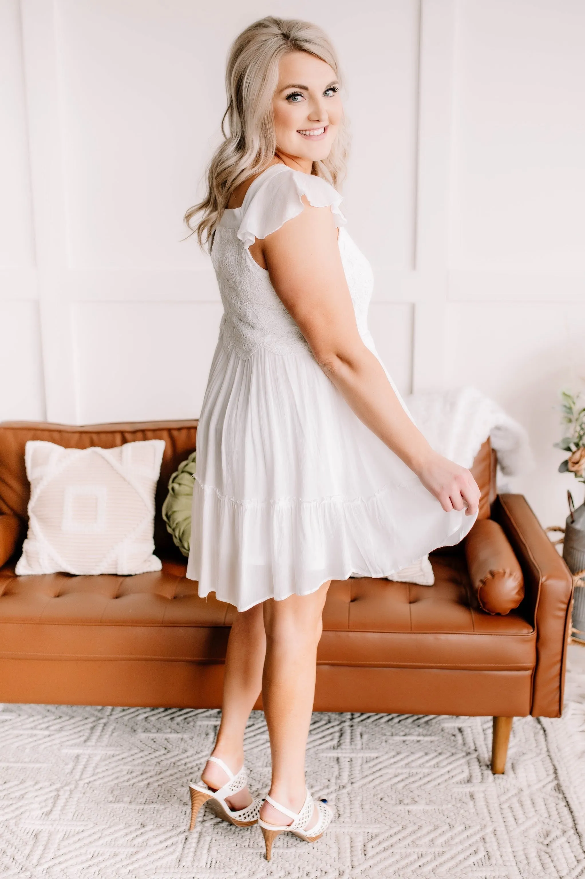 It's A Love Story White Crochet Lace Dress