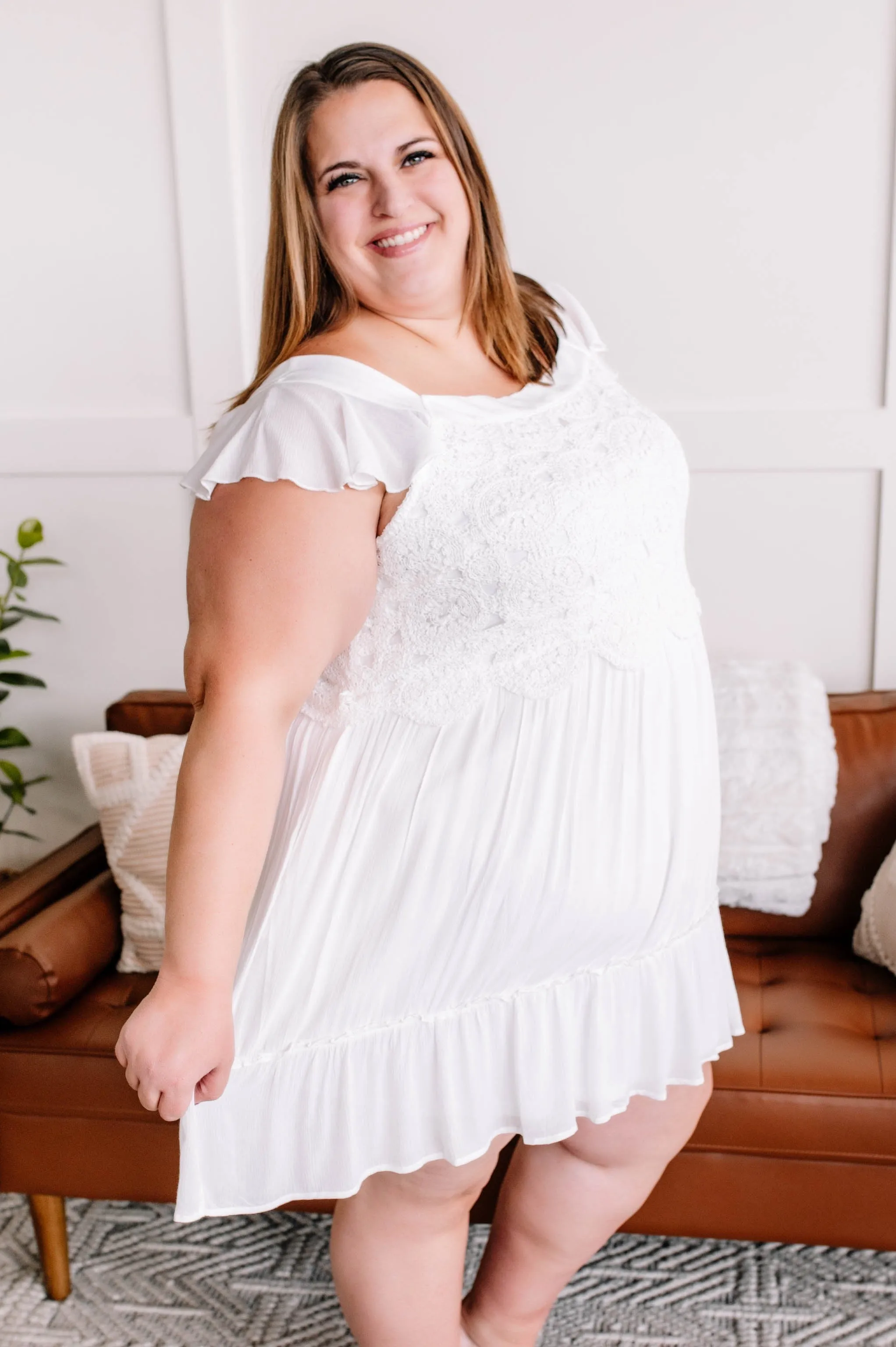 It's A Love Story White Crochet Lace Dress