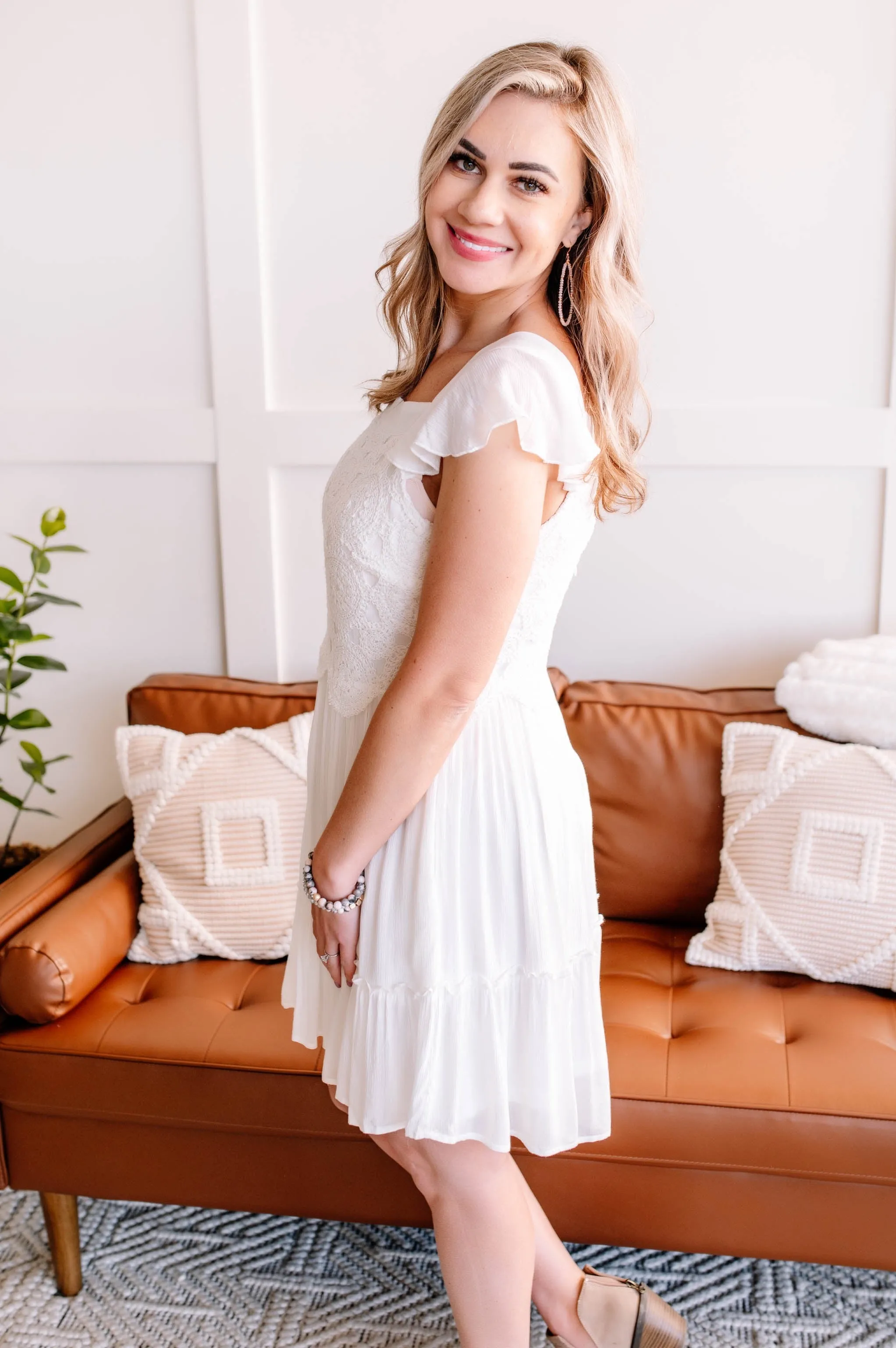 It's A Love Story White Crochet Lace Dress