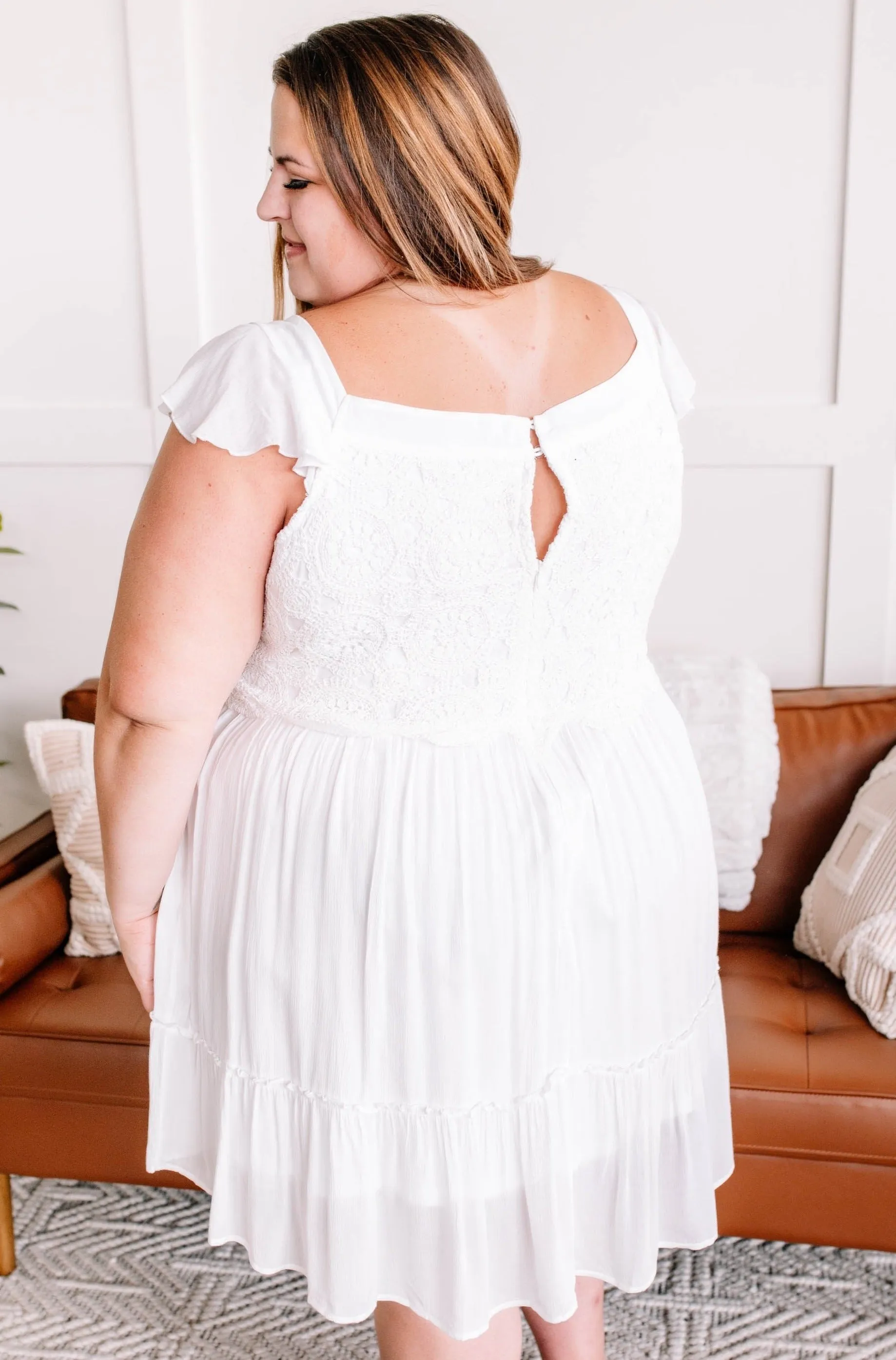 It's A Love Story White Crochet Lace Dress