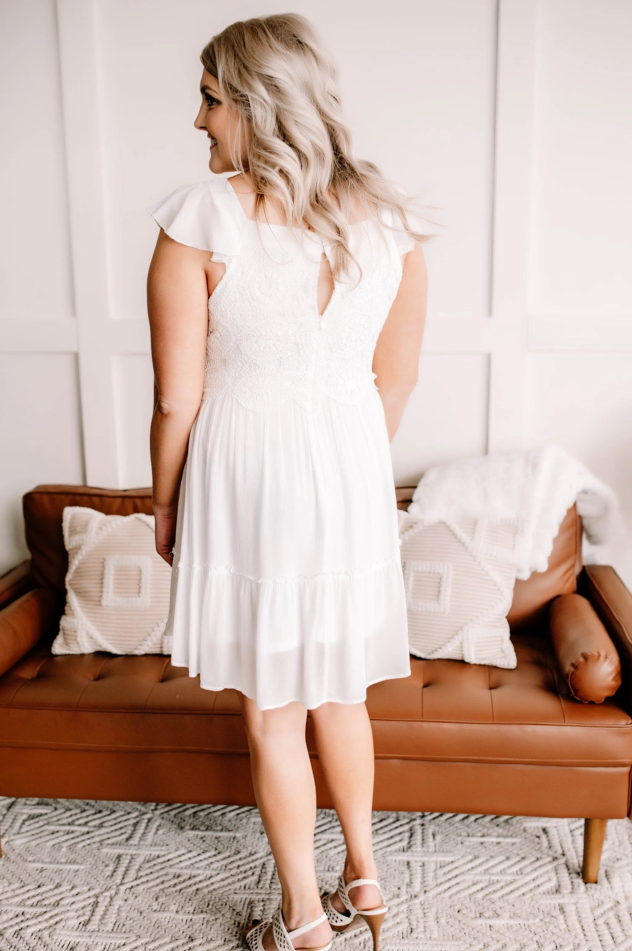 It's A Love Story White Crochet Lace Dress