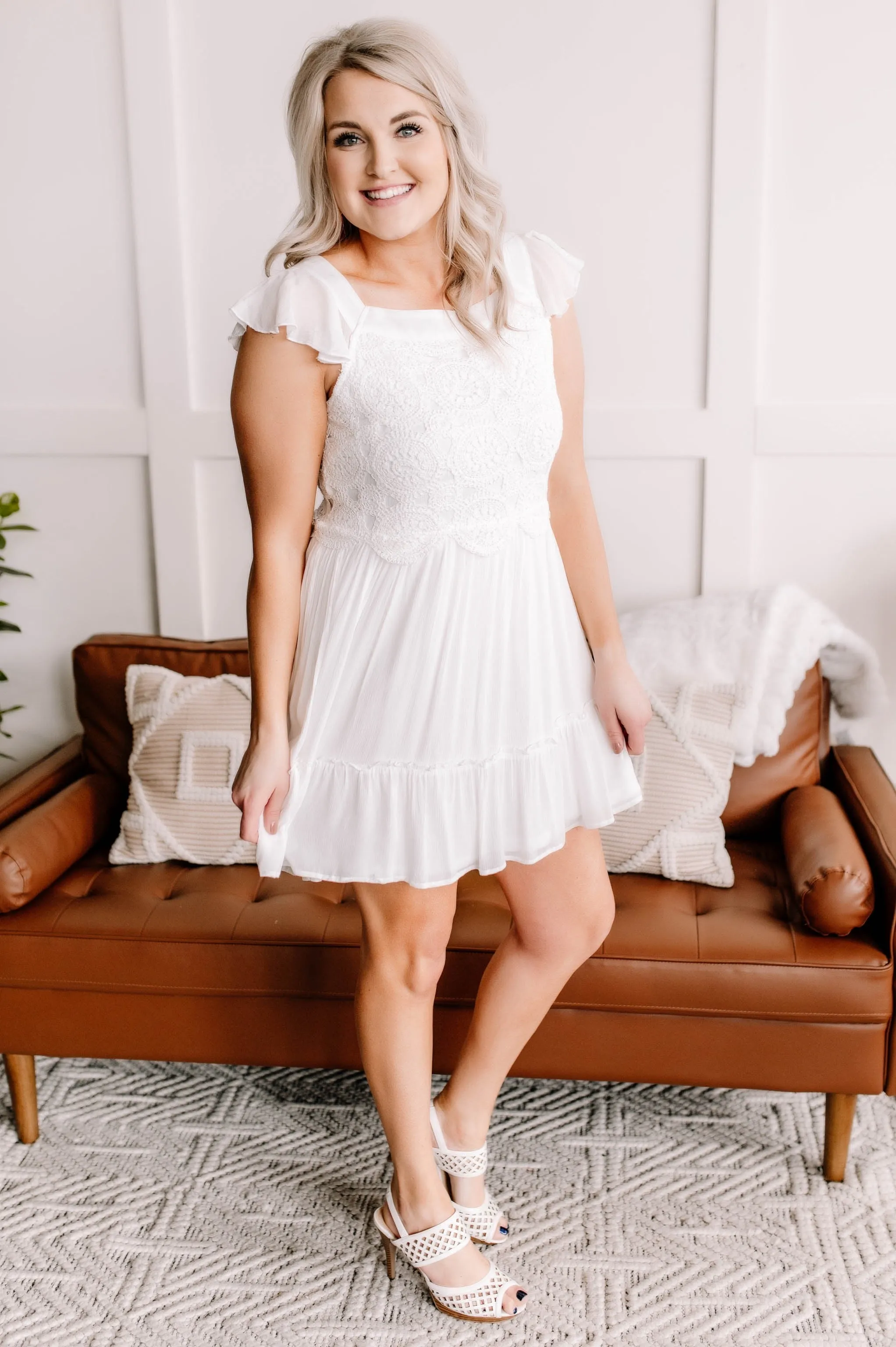It's A Love Story White Crochet Lace Dress