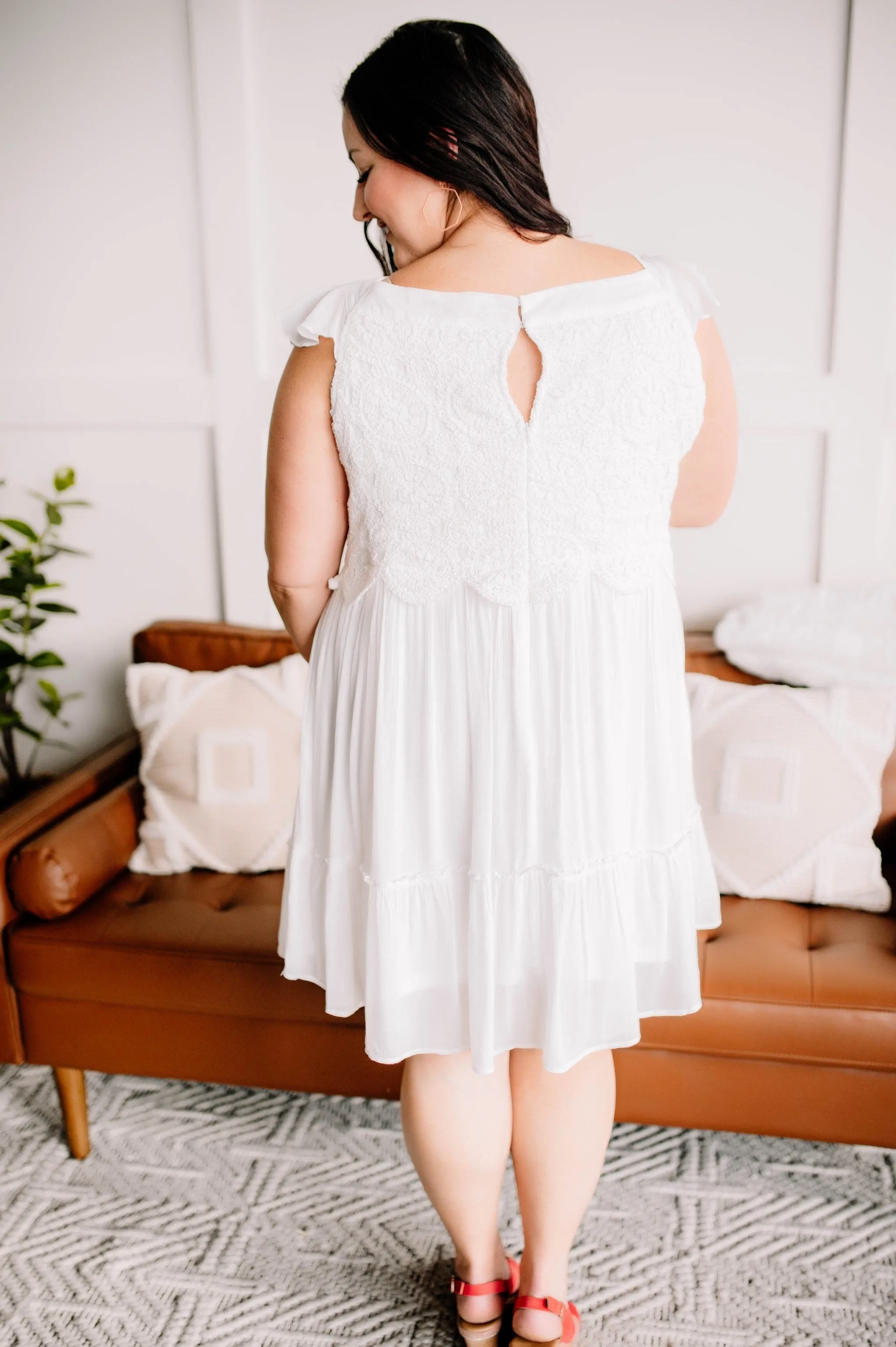 It's A Love Story White Crochet Lace Dress