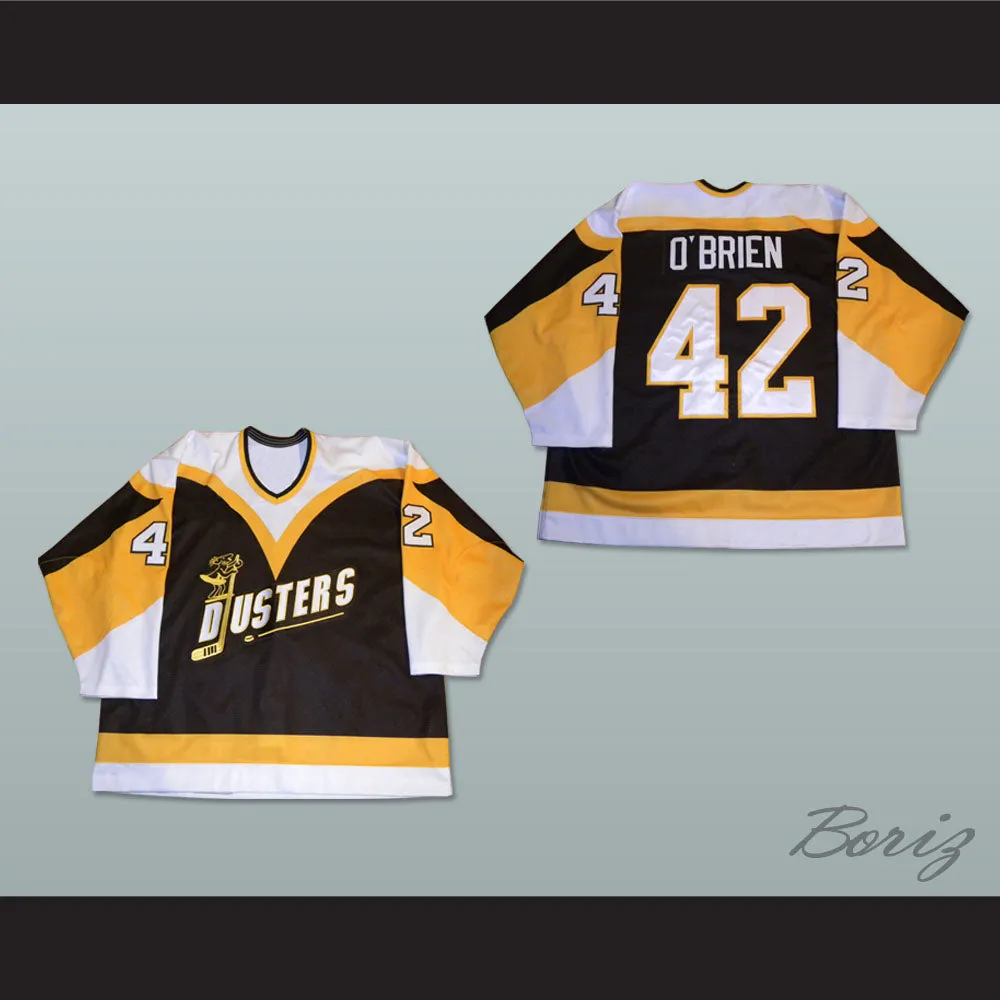Jim O'Brien 42 Binghamton Broome Dusters Brown Hockey Jersey