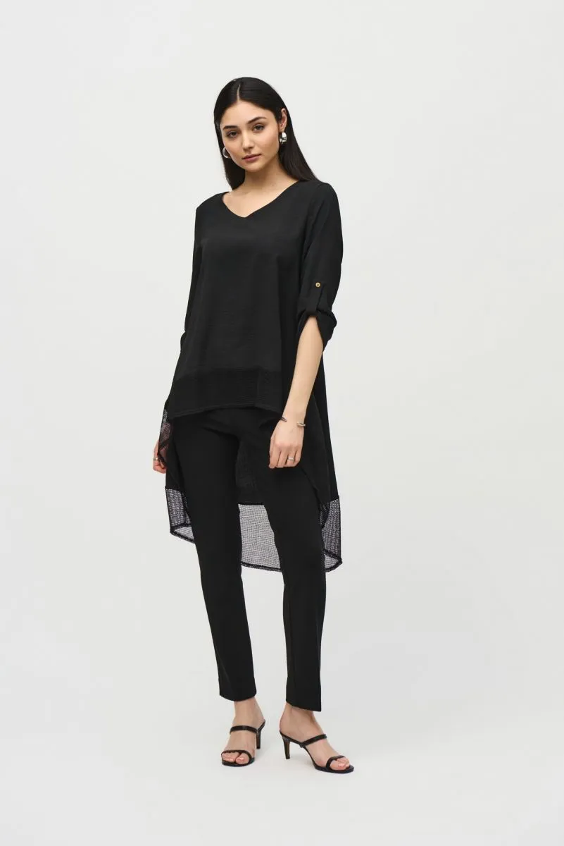 Joseph Ribkoff Gauze 3/4 Sleeve Asymmetric Hem Tunic Top 242066