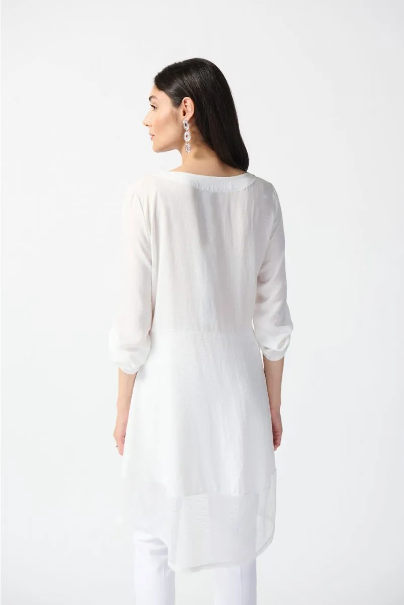 Joseph Ribkoff Gauze 3/4 Sleeve Asymmetric Hem Tunic Top 242066