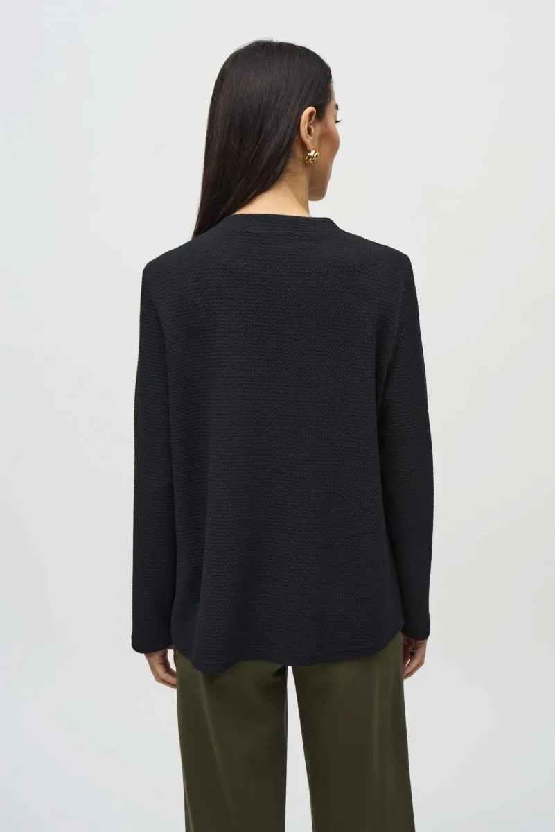 Joseph Ribkoff Two-Tone Color Block Textured Tunic Top 244133