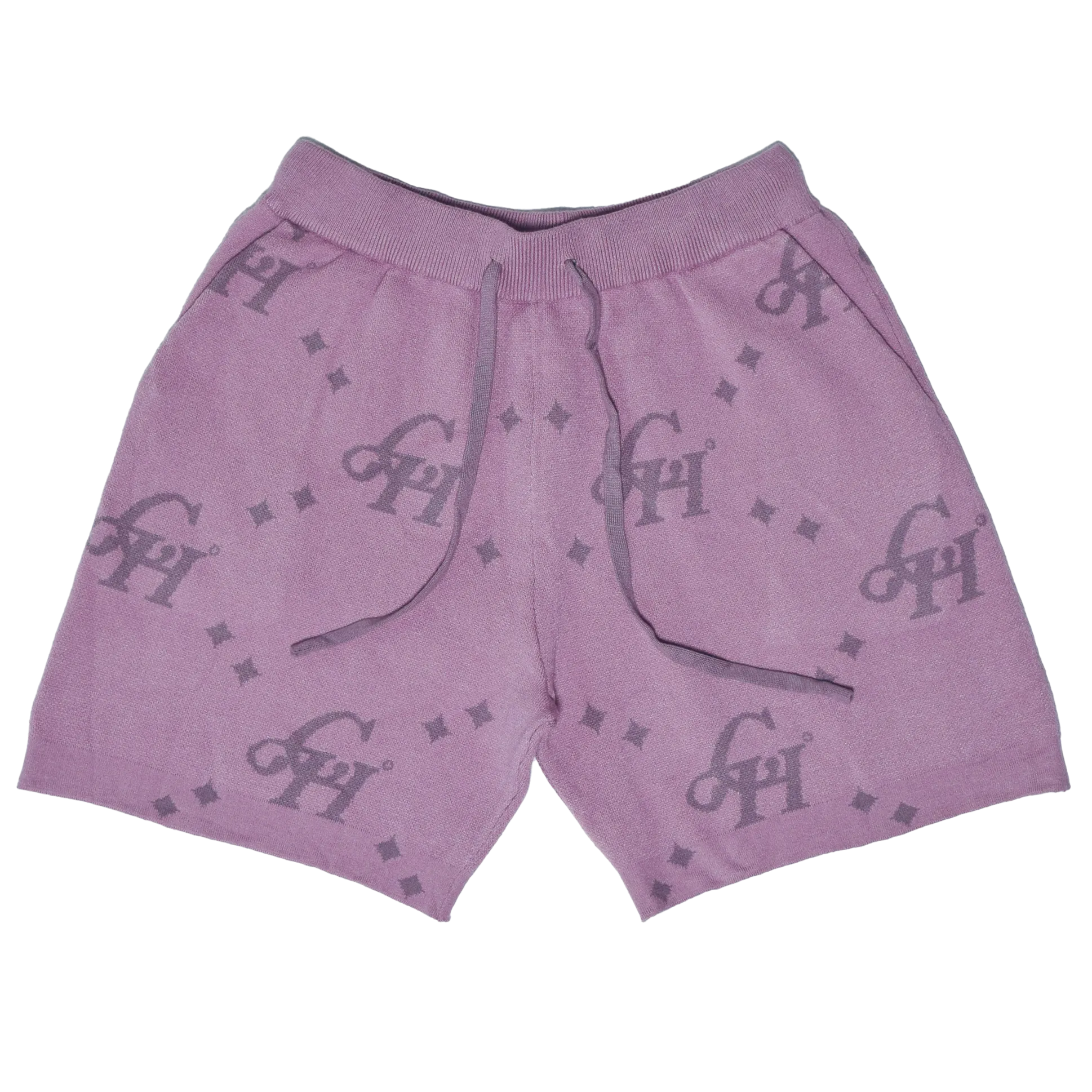 Jumbo Monogram Plush Shorts- Lavendar/Grape