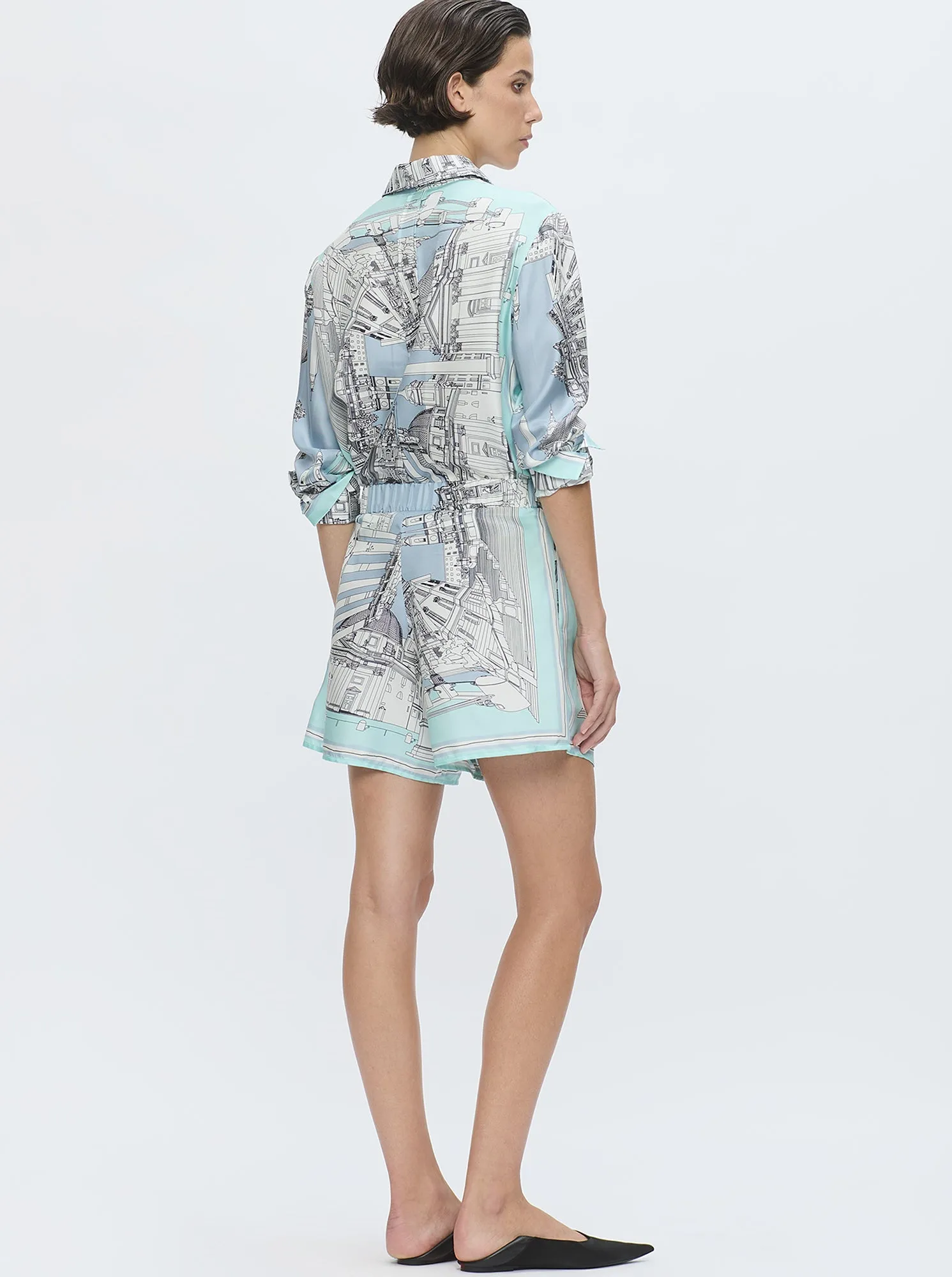 JUVIA Rome print short Turquoise