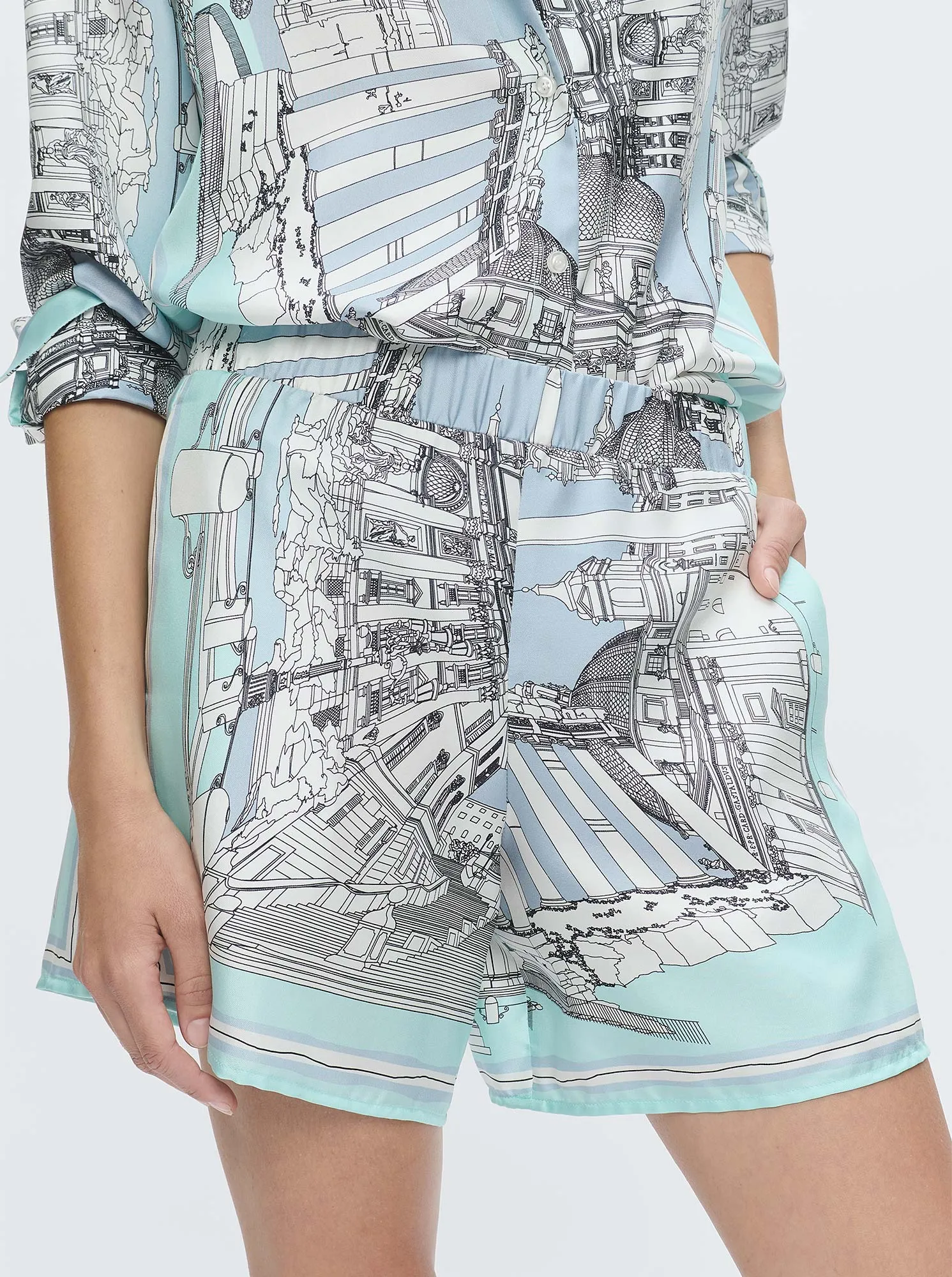 JUVIA Rome print short Turquoise