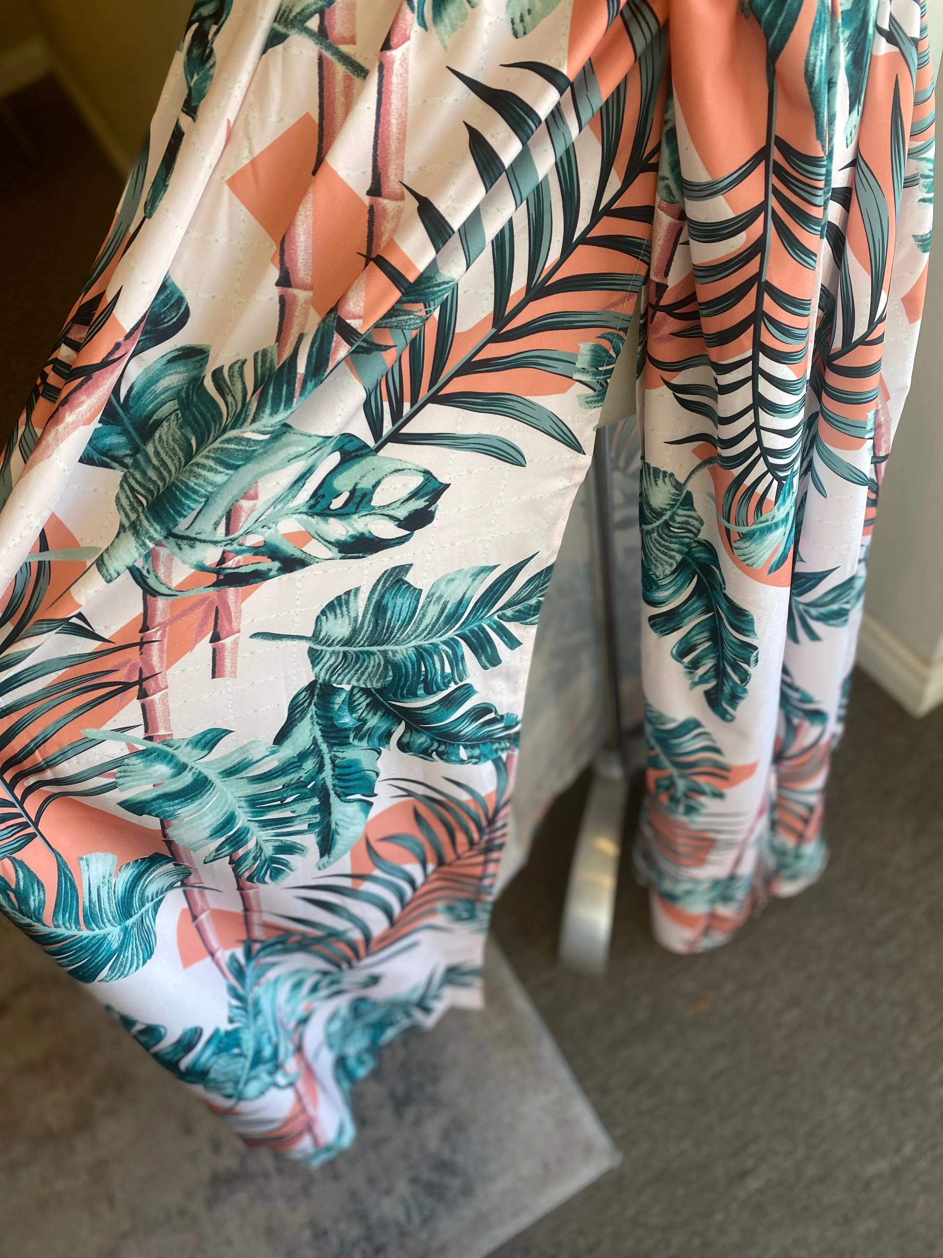 Keyhole Leafy Cutout Maxi Dress