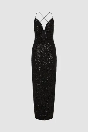 KEYHOLE SEQUIN DRESS
